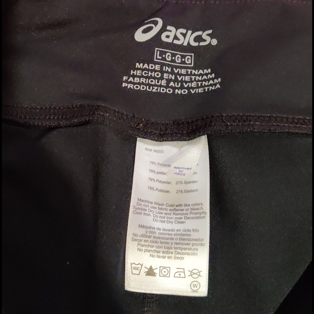 ASICS CAPRI LEGGINGS BLACK MESH SIZE LARGE - Picture 5 of 9